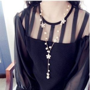 Long Tassels Little Flowers Style Necklace